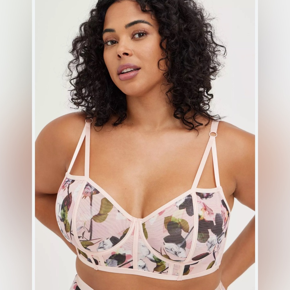 Torrid Pink Floral Bra